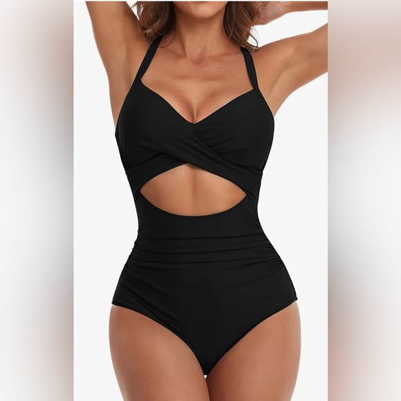 Eomenie Women's One Piece Swimsuits Tummy Control Cutout High Waisted Bathing - Picture 1 of 6